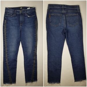 Paige Jacqueline Raw Hem Straight Side Zips Jean's